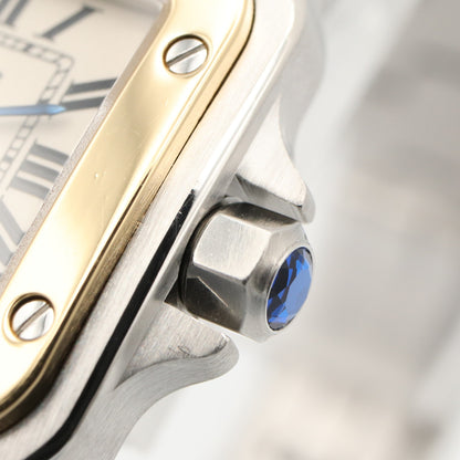 サントス ガルベ SM レディース 腕時計 クオーツ ステンレススチール シルバー カルティエ 時計 Cartier