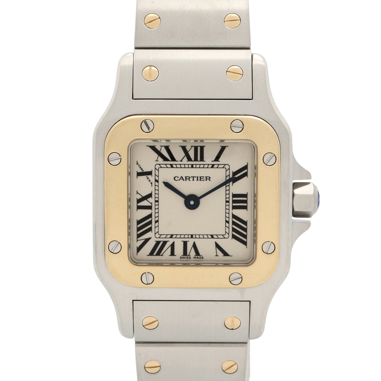 サントス ガルベ SM レディース 腕時計 クオーツ ステンレススチール シルバー カルティエ 時計 Cartier