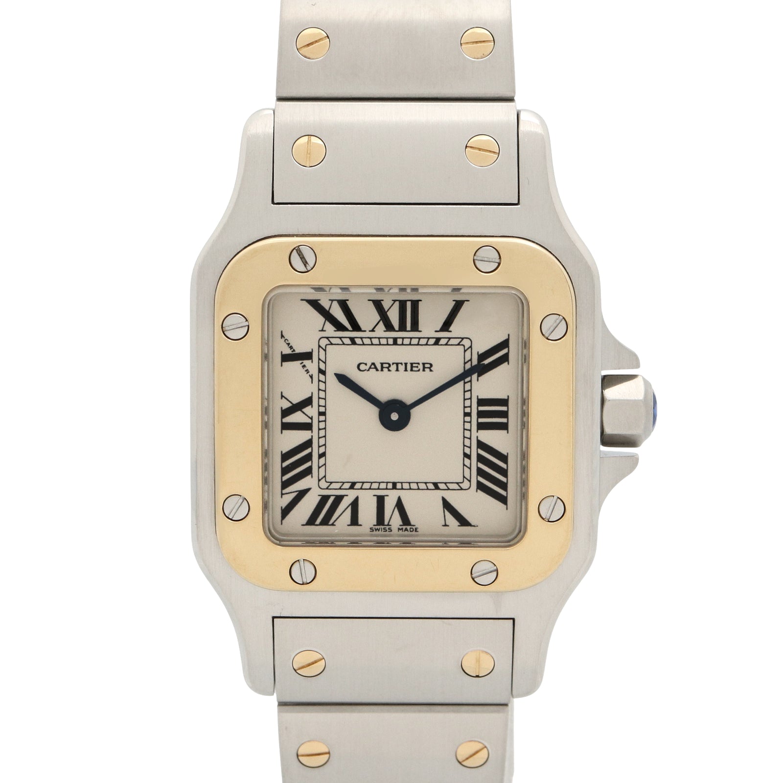 サントス ガルベ SM レディース 腕時計 クオーツ ステンレススチール シルバー カルティエ 時計 Cartier