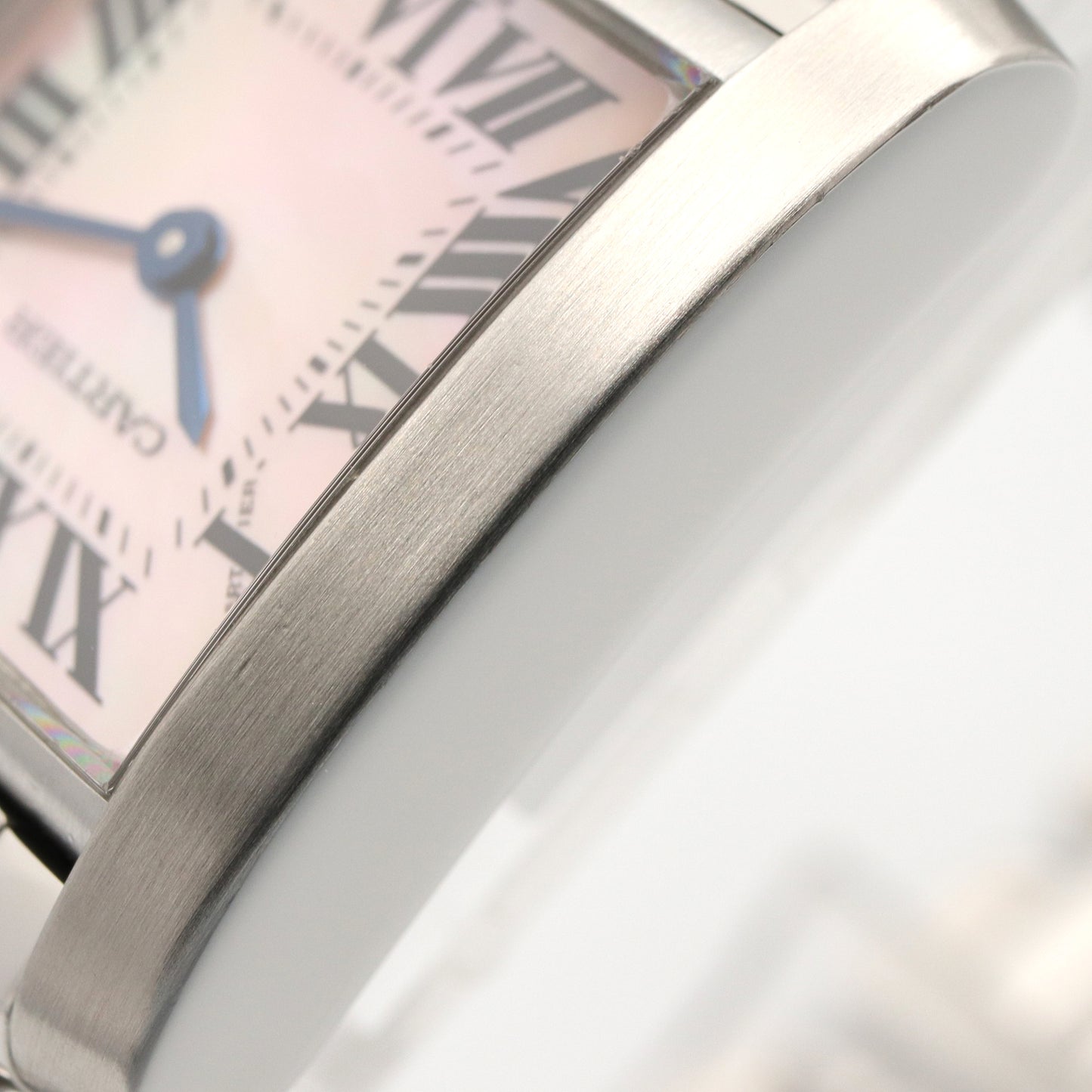 タンクフランセーズ SM レディース 腕時計 クオーツ ステンレススチール ピンク ピンクシェル カルティエ 時計 Cartier