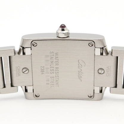 タンクフランセーズ SM レディース 腕時計 クオーツ ステンレススチール ピンク ピンクシェル カルティエ 時計 Cartier