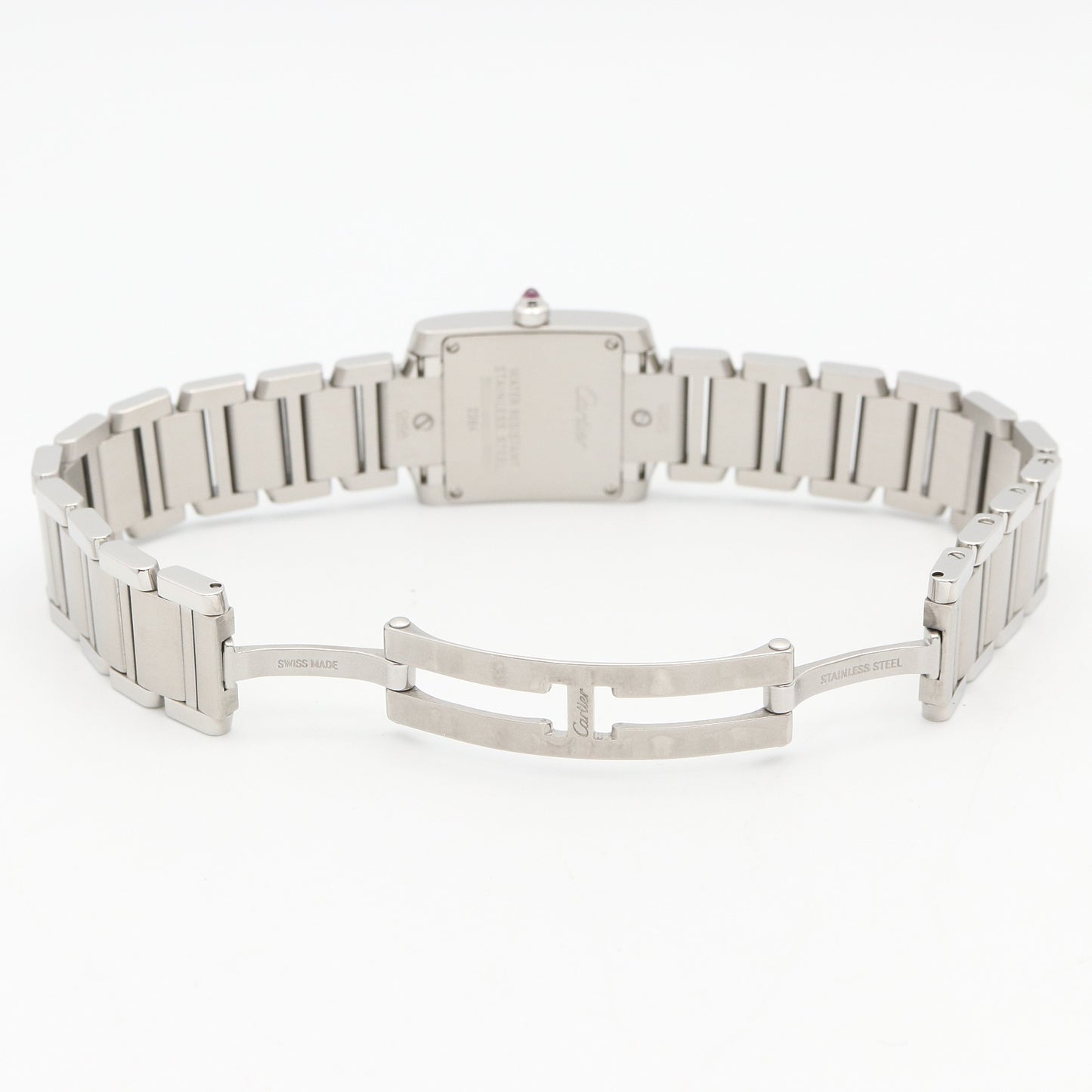 タンクフランセーズ SM レディース 腕時計 クオーツ ステンレススチール ピンク ピンクシェル カルティエ 時計 Cartier