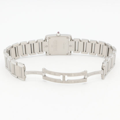 タンクフランセーズ SM レディース 腕時計 クオーツ ステンレススチール ピンク ピンクシェル カルティエ 時計 Cartier