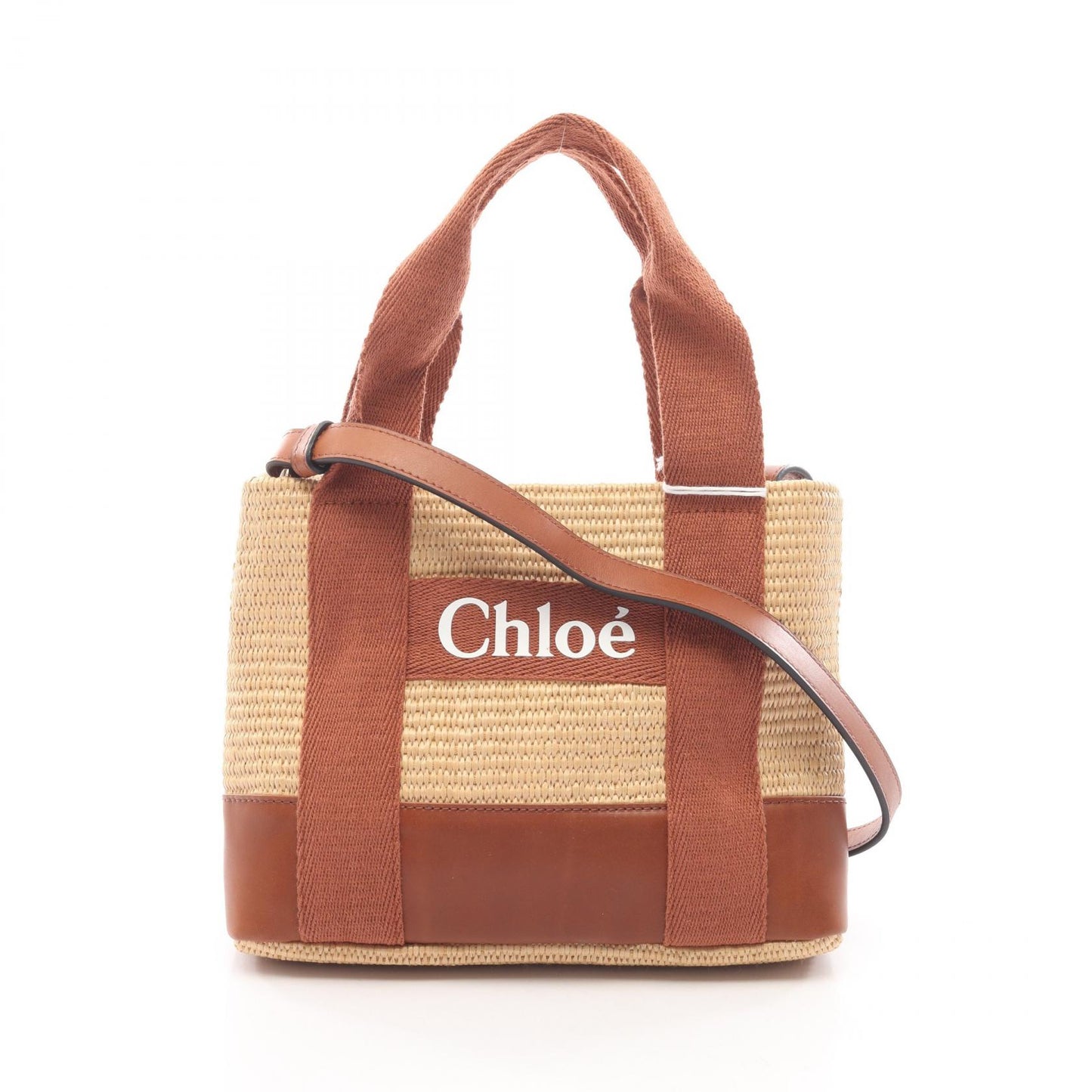 キッズ 2WAY ショルダーバッグ レザー フェイクストロー ベージュ ブラウン クロエ バッグ Chloe