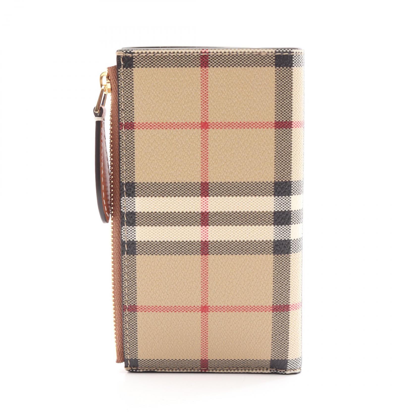 バイフォールド 二つ折り財布 レザー PVC ベージュ マルチカラー バーバリー 財布・小物 BURBERRY