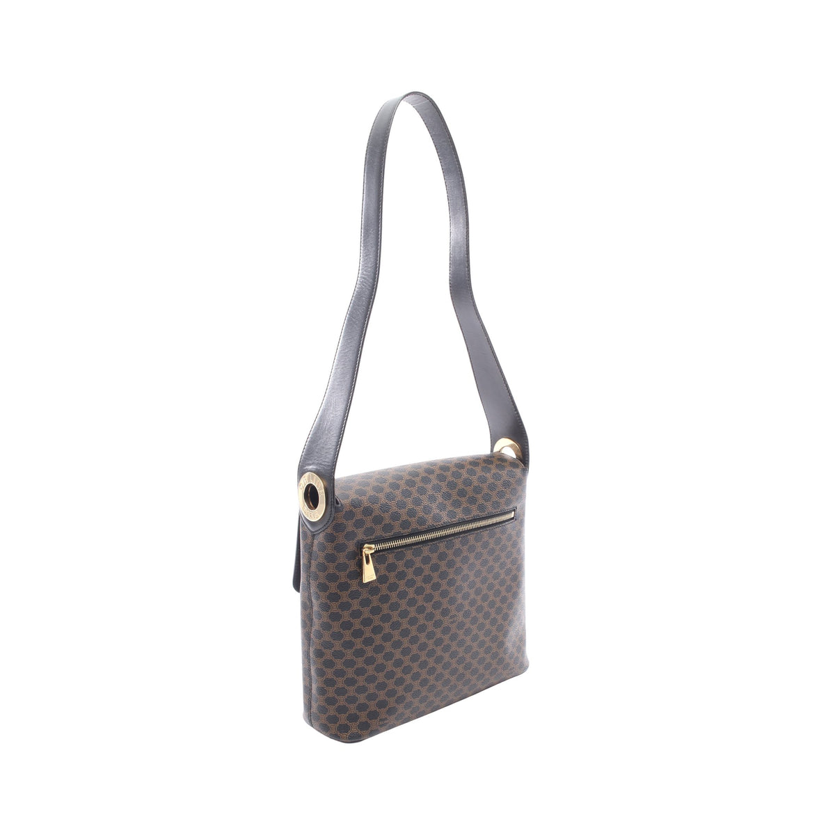 マカダム ワンショルダーバッグ PVC レザー ブラック ブラウン セリーヌ バッグ CELINE