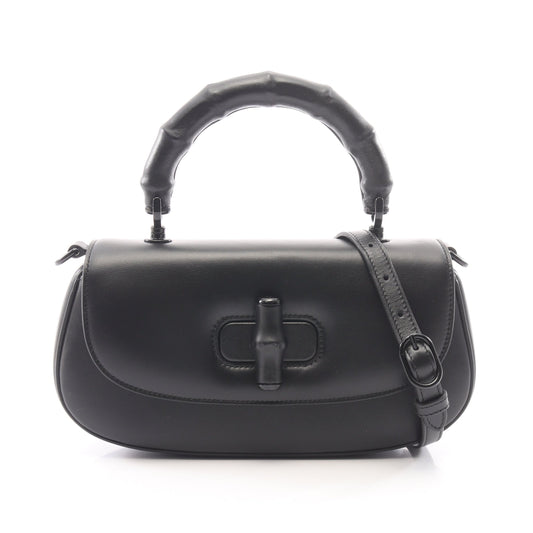 バンブー ディーヴァ 2WAY ハンドバッグ レザー ブラック グッチ バッグ GUCCI