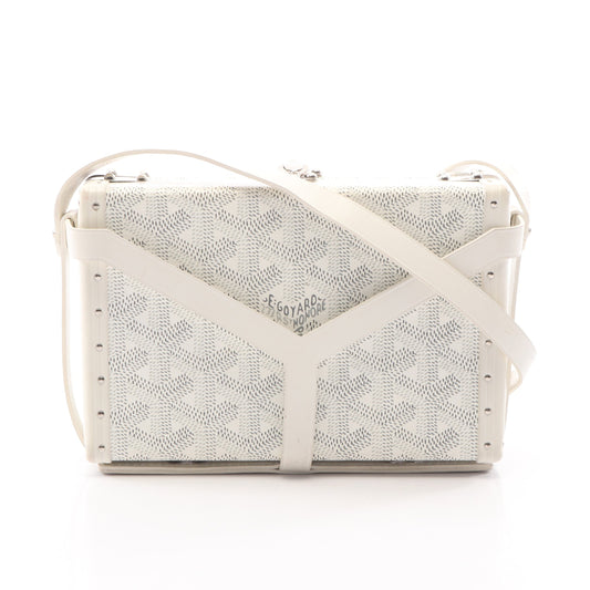 ミノディエール トランクバッグ ショルダーバッグ コーティングキャンバス レザー ホワイト ゴヤール バッグ GOYARD