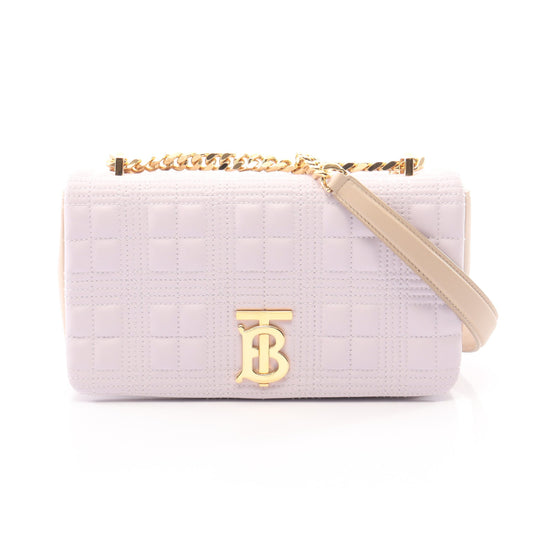 ローラバッグ スモール チェーンショルダーバッグ レザー ライトピンク ベージュ バーバリー バッグ BURBERRY