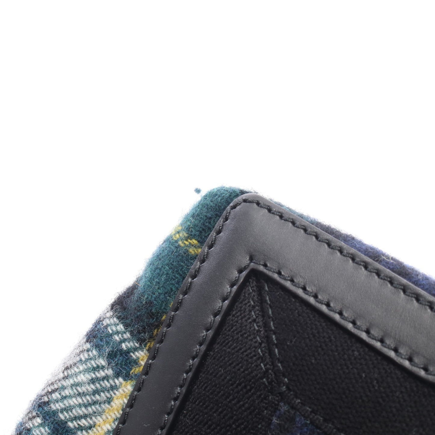NAVY CABAS S ネイビーカバ チェック ハンドバッグ トートバッグ ウール レザー グリーン ブラック マルチカラー バレンシアガ