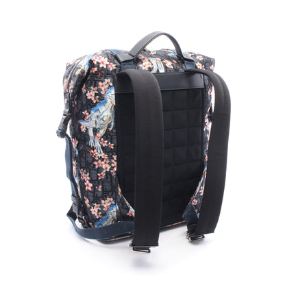 DIOL × 空山基 ダイナソーロボ オブリーク バックパック リュックサック ナイロン レザー ネイビー マルチカラー ディオール