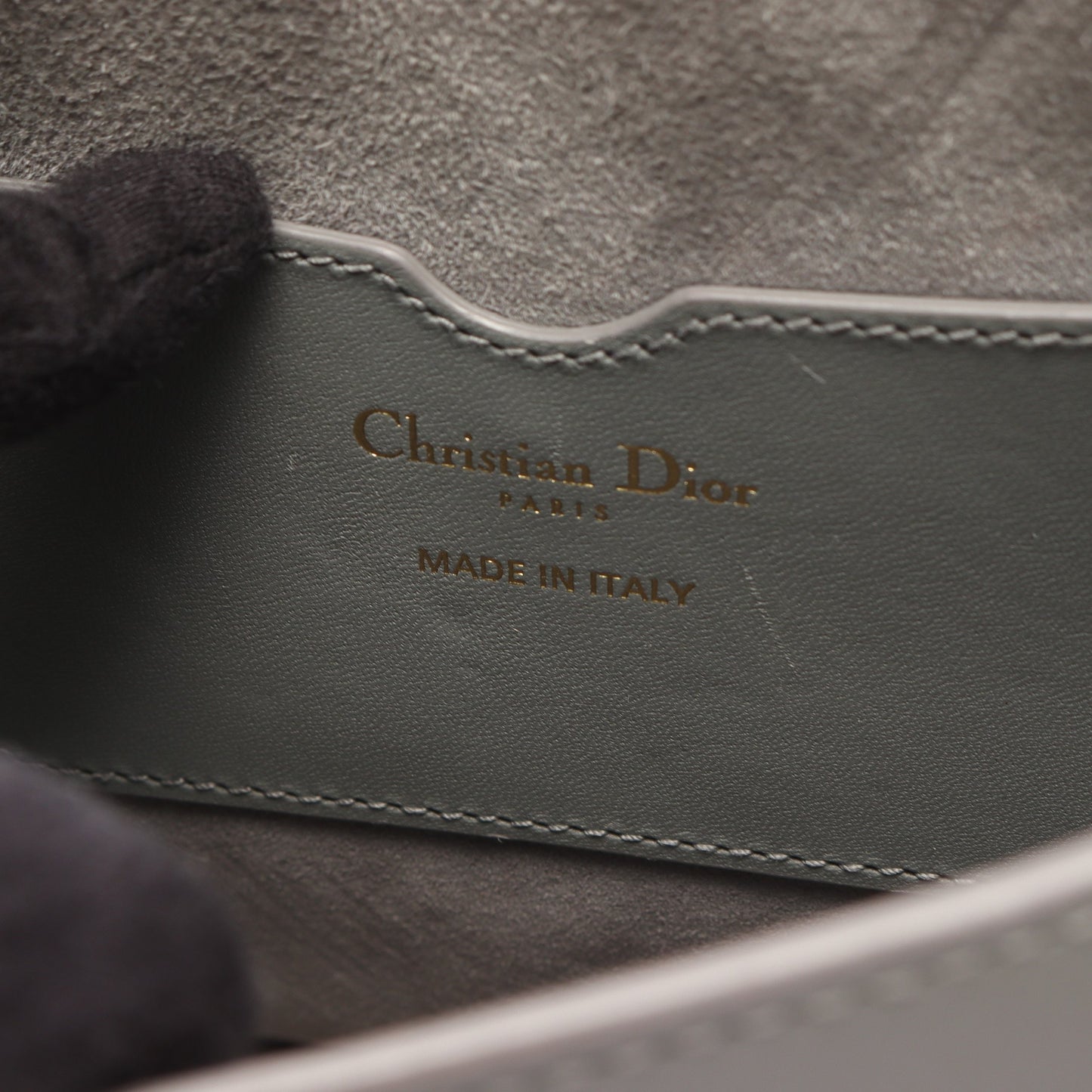DIOR BOBBY バッグ ミディアム ショルダーバッグ レザー グレーグリーン クリスチャンディオール