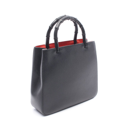 バンブー ハンドバッグ レザー ブラック グッチ バッグ GUCCI