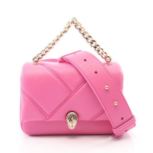 セルペンティ カボション ミニ 2WAY チェーンハンドバッグ レザー ピンク ブルガリ バッグ BVLGARI