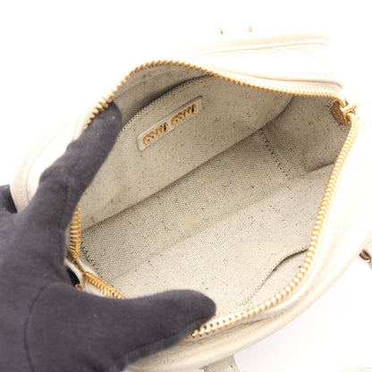 VIT.DAINO SOFT 2WAY ハンドバッグ レザー ホワイト ミュウミュウ