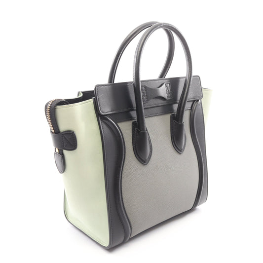 ラゲージ マイクロショッパー ハンドバッグ トートバッグ レザー ブラック グレー ライトグリーン セリーヌ バッグ CELINE