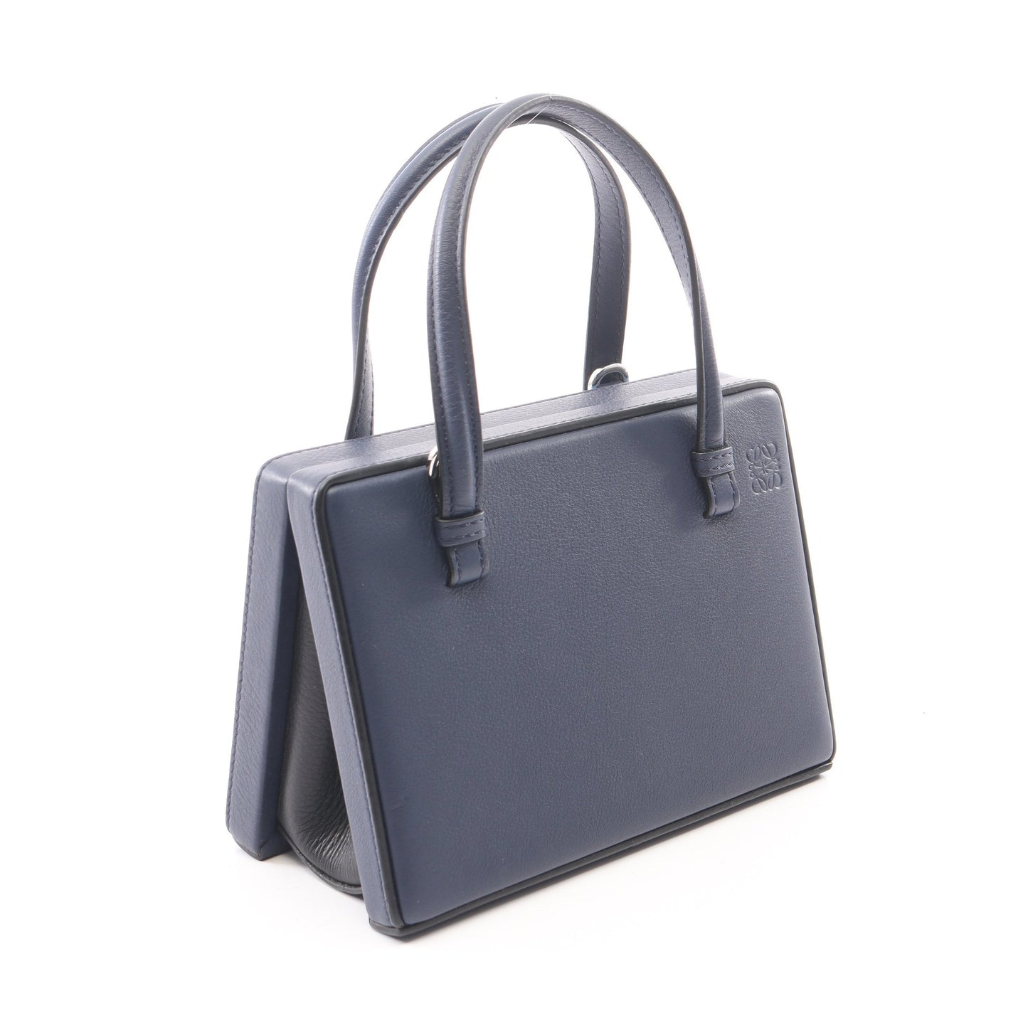POSTAL SMALL ポスタル スモール シティ パリ 2WAY ハンドバッグ レザー ネイビー マルチカラー ロエベ