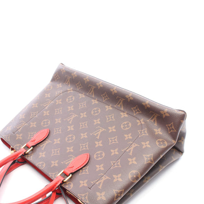 フラワー トート モノグラム コクリコ 2WAY ハンドバッグ トートバッグ PVC レザー ブラウン レッド ルイヴィトン バッグ LOUIS VUITTON