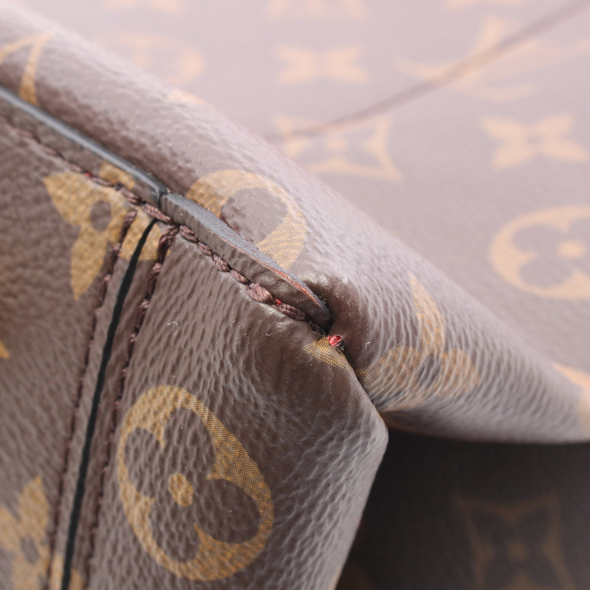 フラワー トート モノグラム コクリコ 2WAY ハンドバッグ トートバッグ PVC レザー ブラウン レッド ルイヴィトン バッグ LOUIS VUITTON