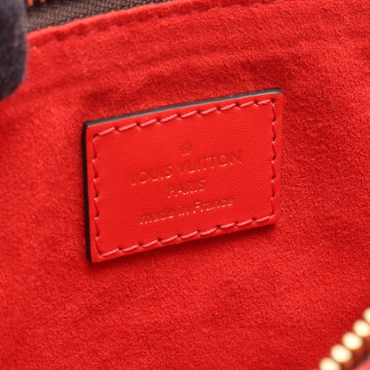 フラワー トート モノグラム コクリコ 2WAY ハンドバッグ トートバッグ PVC レザー ブラウン レッド ルイヴィトン バッグ LOUIS VUITTON