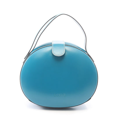 ラウンド ハンドバッグ レザー ブルーグリーン ロエベ
