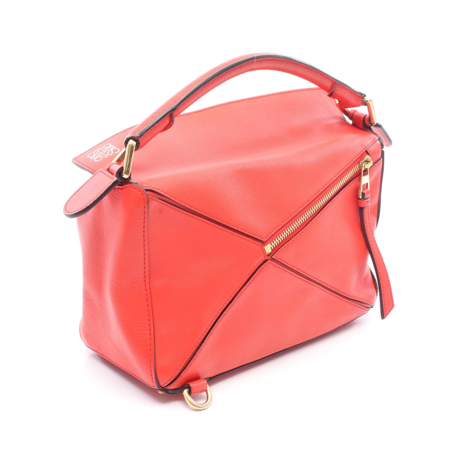 PUZZLE BAG SMALL パズルバッグ スモール 2WAY ハンドバッグ レザー レッド ロエベ