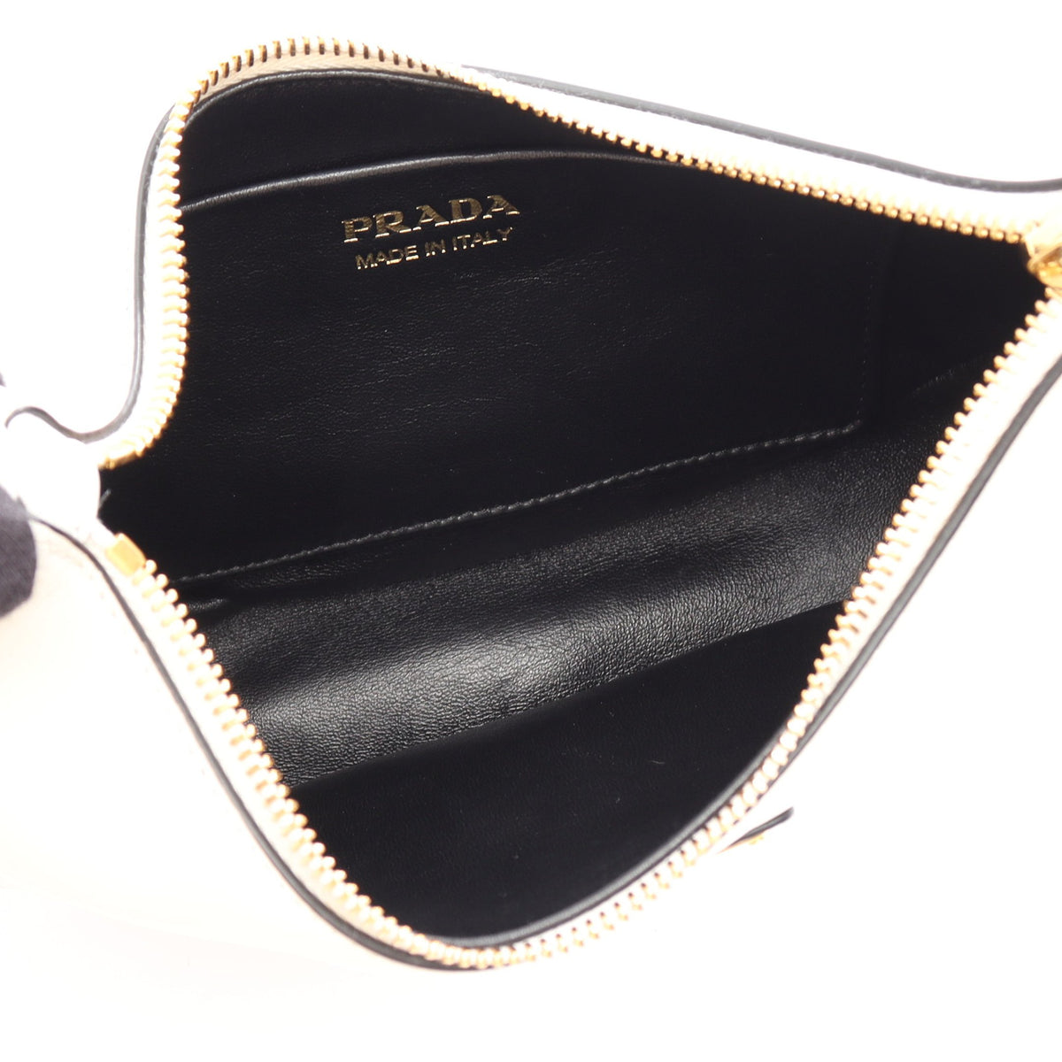 SOFT CALF アーケ ハンドバッグ レザー ホワイト プラダ バッグ PRADA