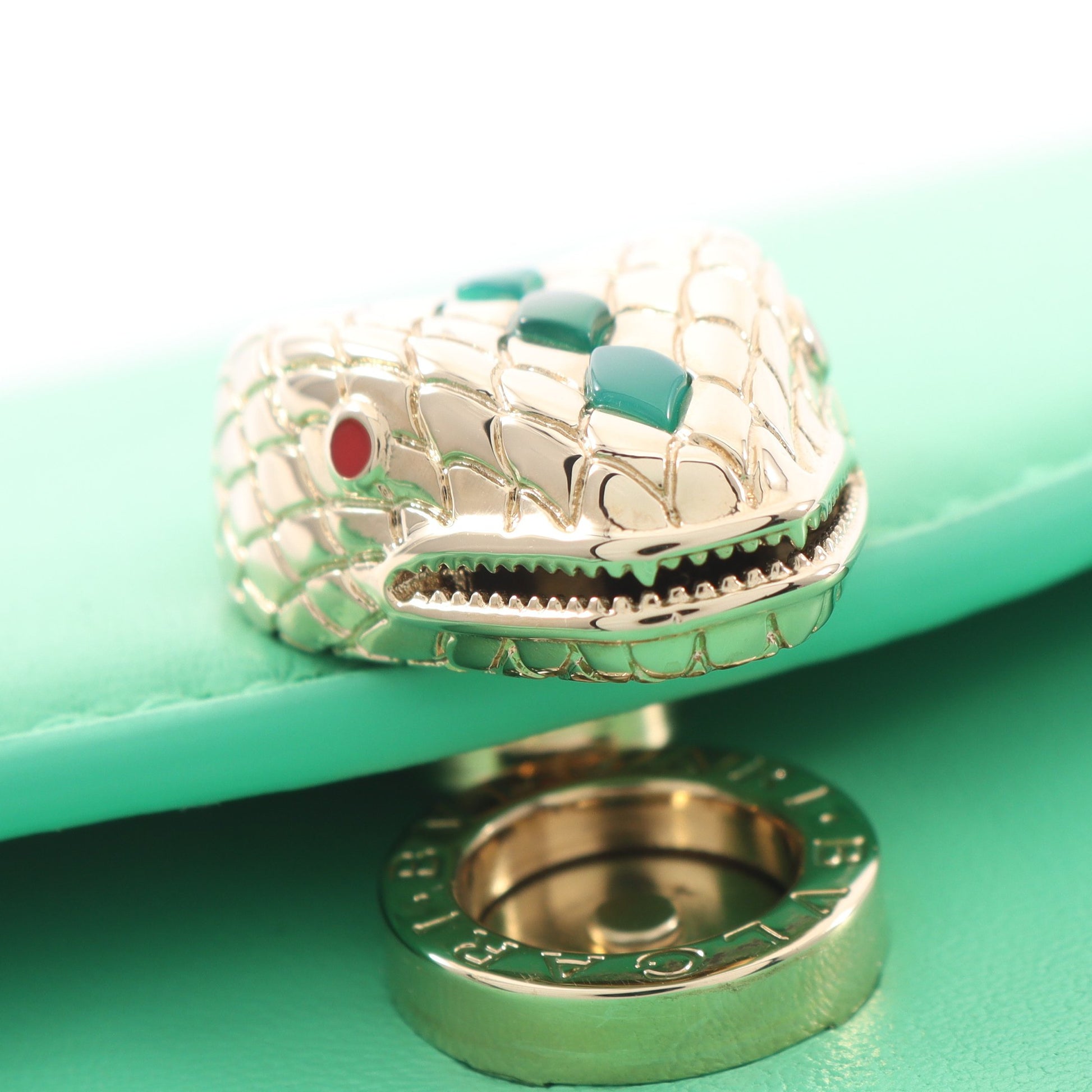 セルペンティ フォーエバー 2WAY ハンドバッグ レザー グリーン ブルガリ バッグ BVLGARI