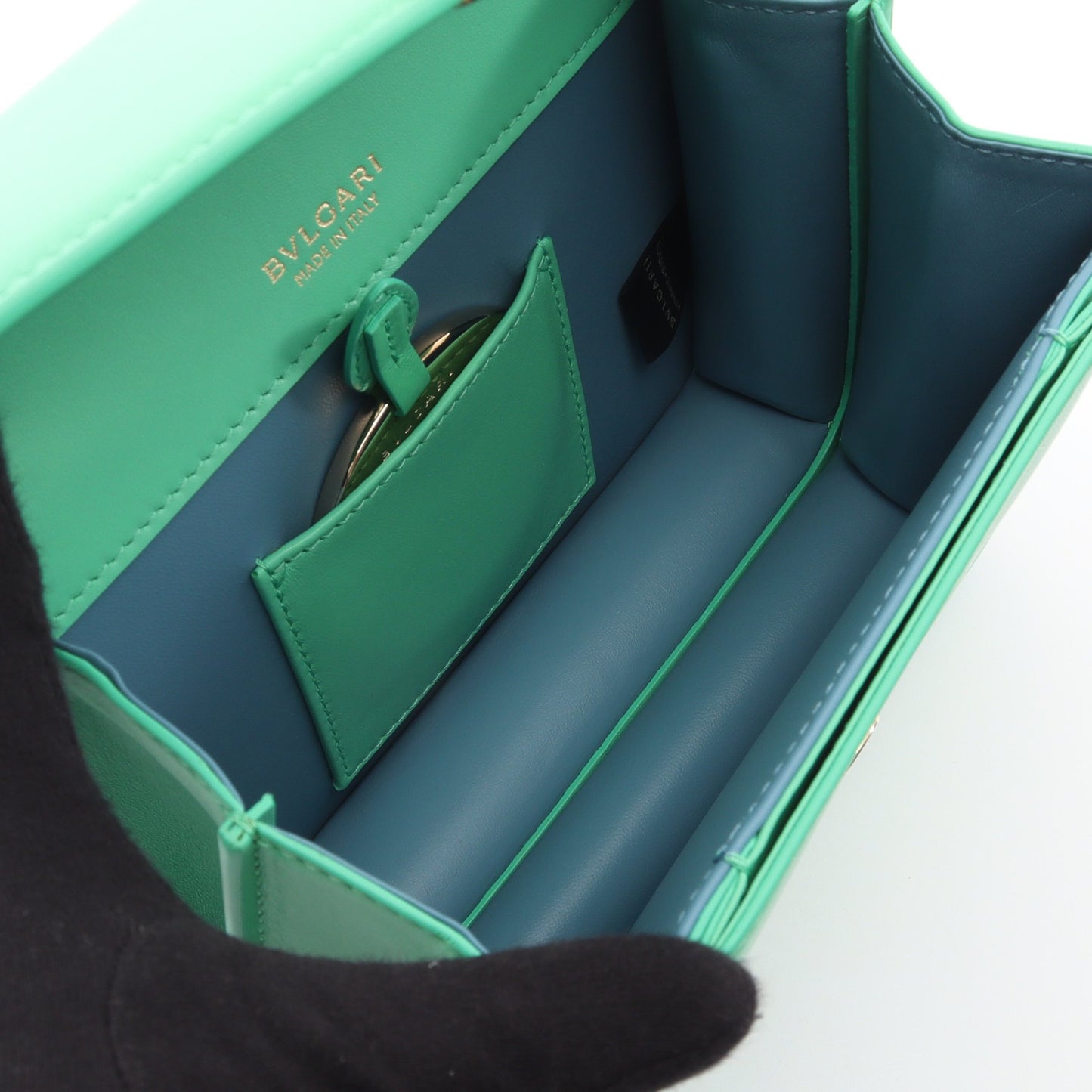セルペンティ フォーエバー 2WAY ハンドバッグ レザー グリーン ブルガリ バッグ BVLGARI