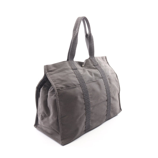 エールラインTGM ショルダーバッグ トートバッグ ナイロンキャンバス ダークグレー シルバー金具 エルメス バッグ HERMES