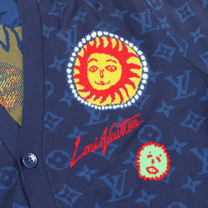 LOUIS VUITTON × 草間彌生 カーディガン コットン ブルー マルチカラー ルイヴィトン