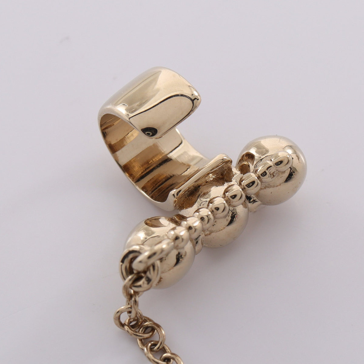 ココマーク スウィング チェーン イヤーカフ付き ピアス GP ゴールド クリア I22C シャネル アクセサリー CHANEL