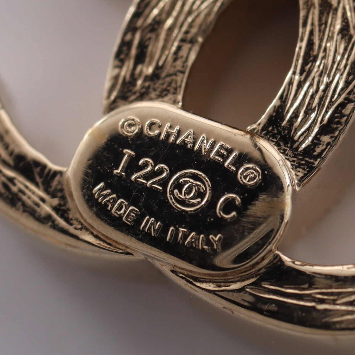 ココマーク スウィング チェーン イヤーカフ付き ピアス GP ゴールド クリア I22C シャネル アクセサリー CHANEL