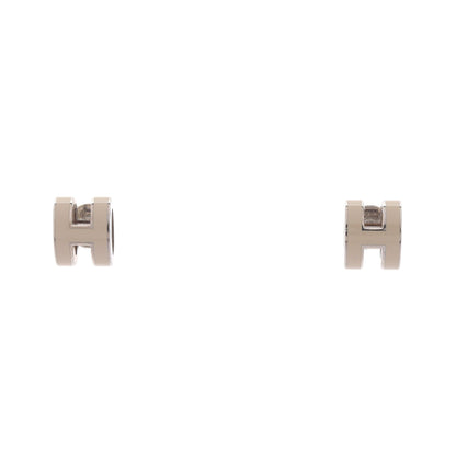 MINI POP H ミニポップアッシュ ピアス GP シルバー グレーベージュ エルメス アクセサリー HERMES