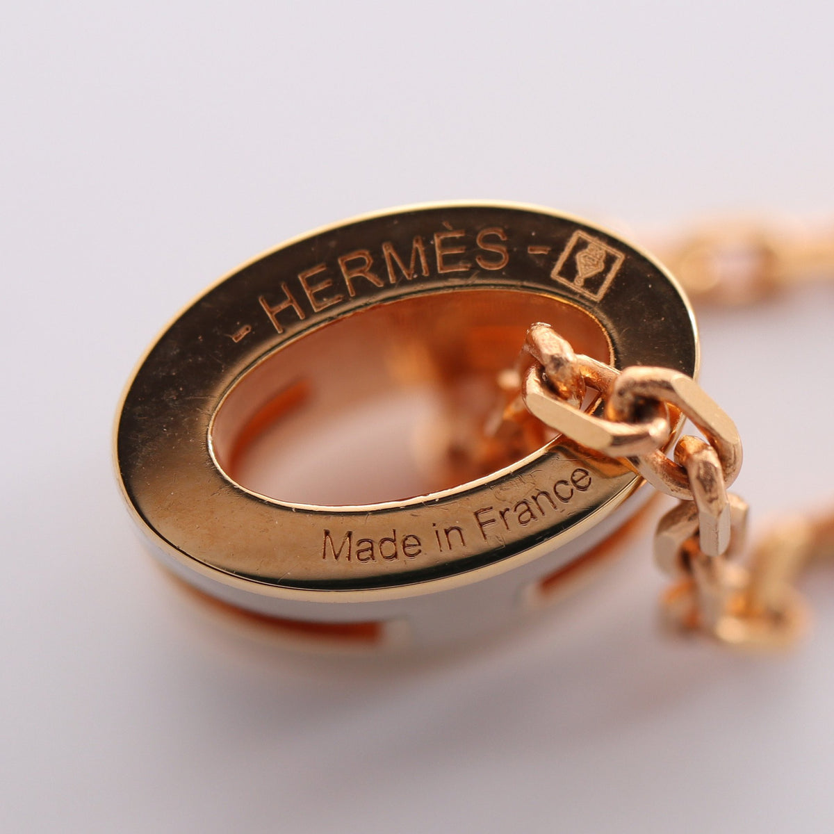 MINI POP H ミニポップアッシュ ネックレス GP ゴールド グレーベージュ エルメス アクセサリー HERMES