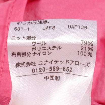 WINTER2 コンビ 切替 ワンピース ウール ナイロン グレー ピンク ドゥロワー