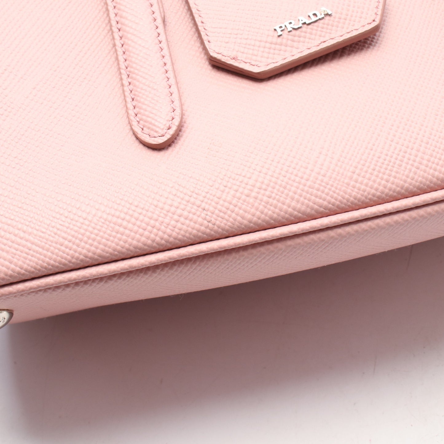 SAFFIANO CUIR 2WAY ハンドバッグ レザー ライトピンク プラダ