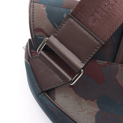 DIOR × PETER DOIG サドルバッグ ボディバッグ キャンバス レザー ダークブラウン マルチカラー ディオール