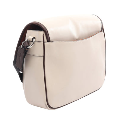 レーサー メッセンジャー カラーブロック シグネチャー ショルダーバッグ レザー PVC ホワイト ブラウン ベージュ コーチ バッグ COACH