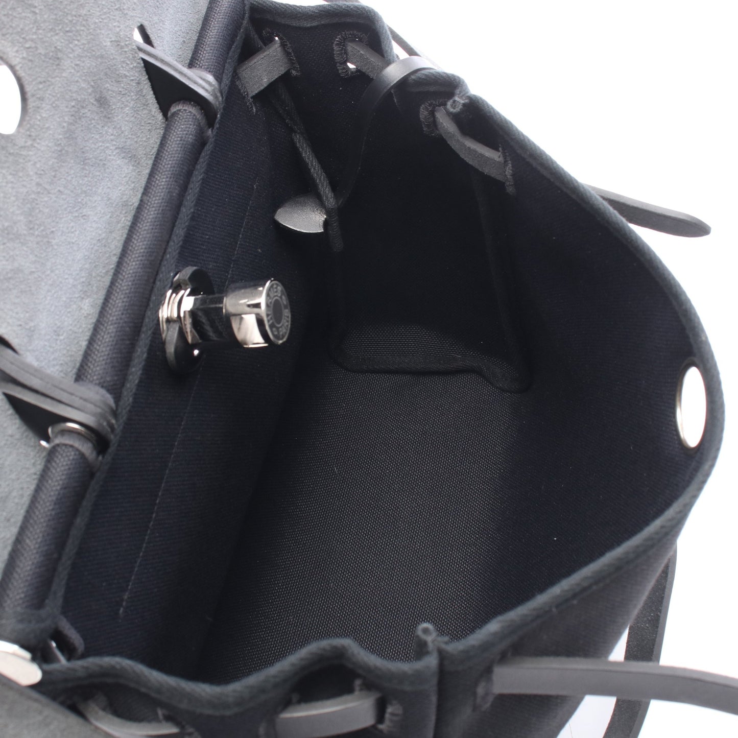 エールバッグジップPM ルトゥルネ 2WAY ハンドバッグ トワルミリタリー ヴァッシュハンター ブラック シルバー金具 B刻印 エルメス