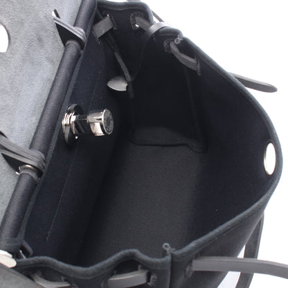 エールバッグジップPM ルトゥルネ 2WAY ハンドバッグ トワルミリタリー ヴァッシュハンター ブラック シルバー金具 B刻印 エルメス