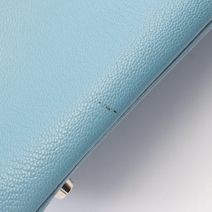 バーキン30 ブルージーン ハンドバッグ シェーブル ブルー シルバー金具 □C刻印 エルメス