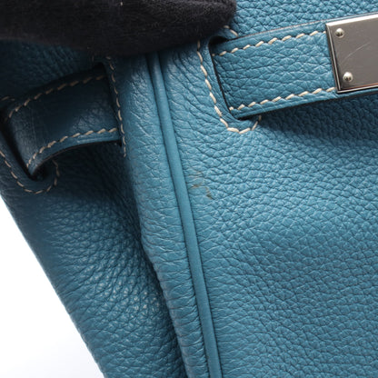 ケリー32 ブルージーン 内縫い 2WAY ハンドバッグ トゴ ブルー シルバー金具 □N刻印 エルメス