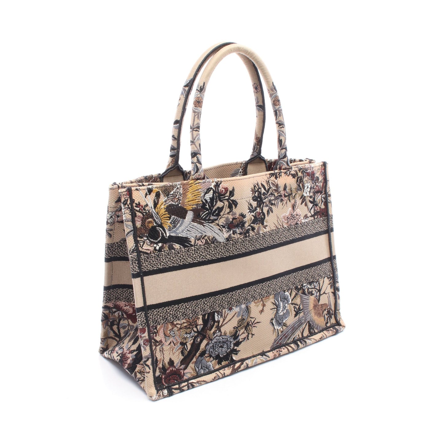 BOOK TOTE ブックトート ミディアム ジャルダンディヴェール ハンドバッグ トートバッグ キャンバス ベージュ ブラック マルチカラー クリスチャンディオール