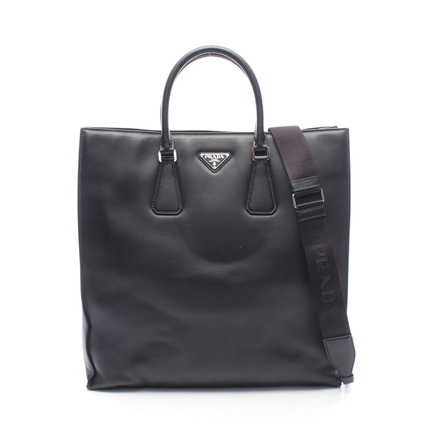 SHOPPING 2WAY ハンドバッグ トートバッグ レザー ブラック プラダ