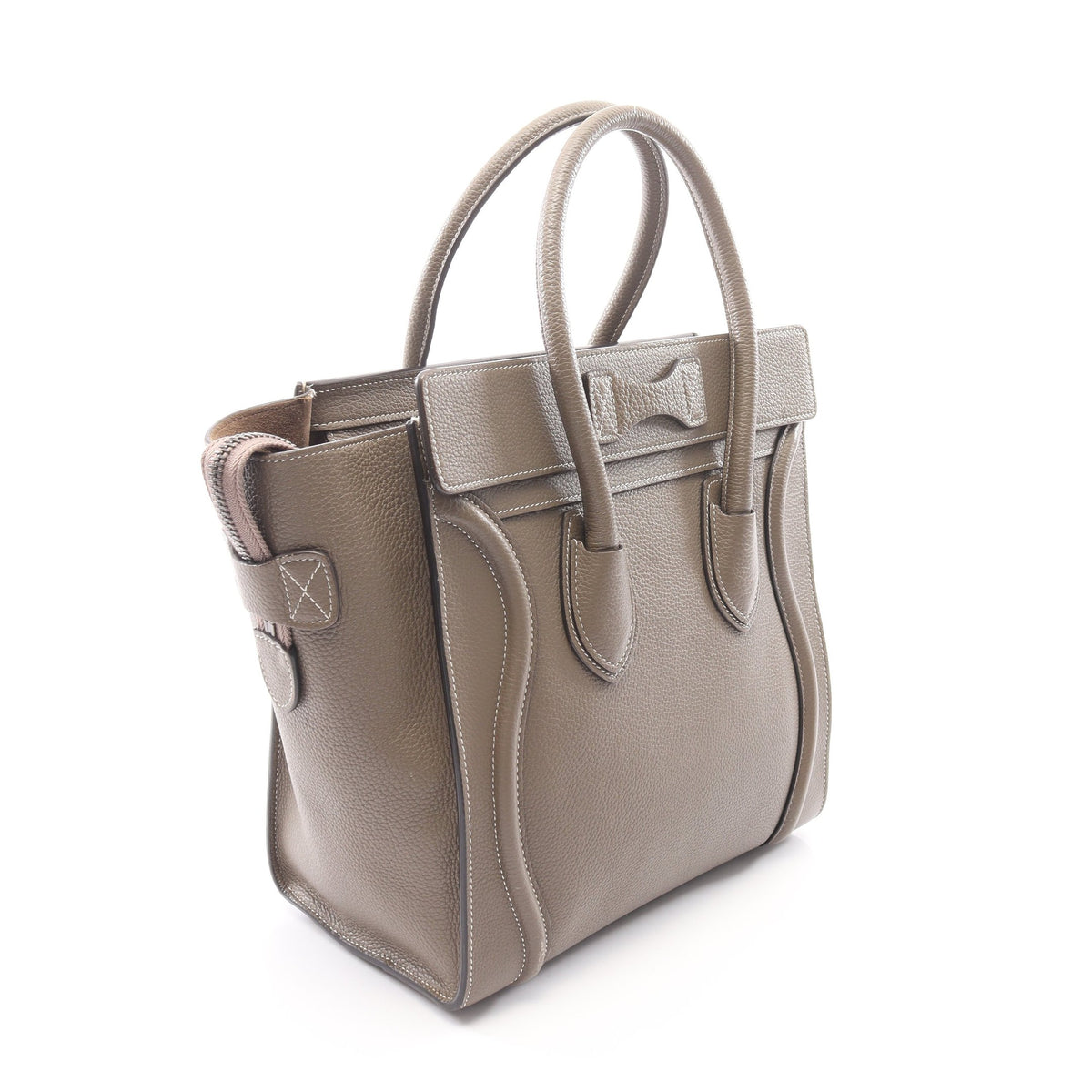 ラゲージ マイクロショッパー ハンドバッグ トートバッグ レザー グレーベージュ セリーヌ バッグ CELINE