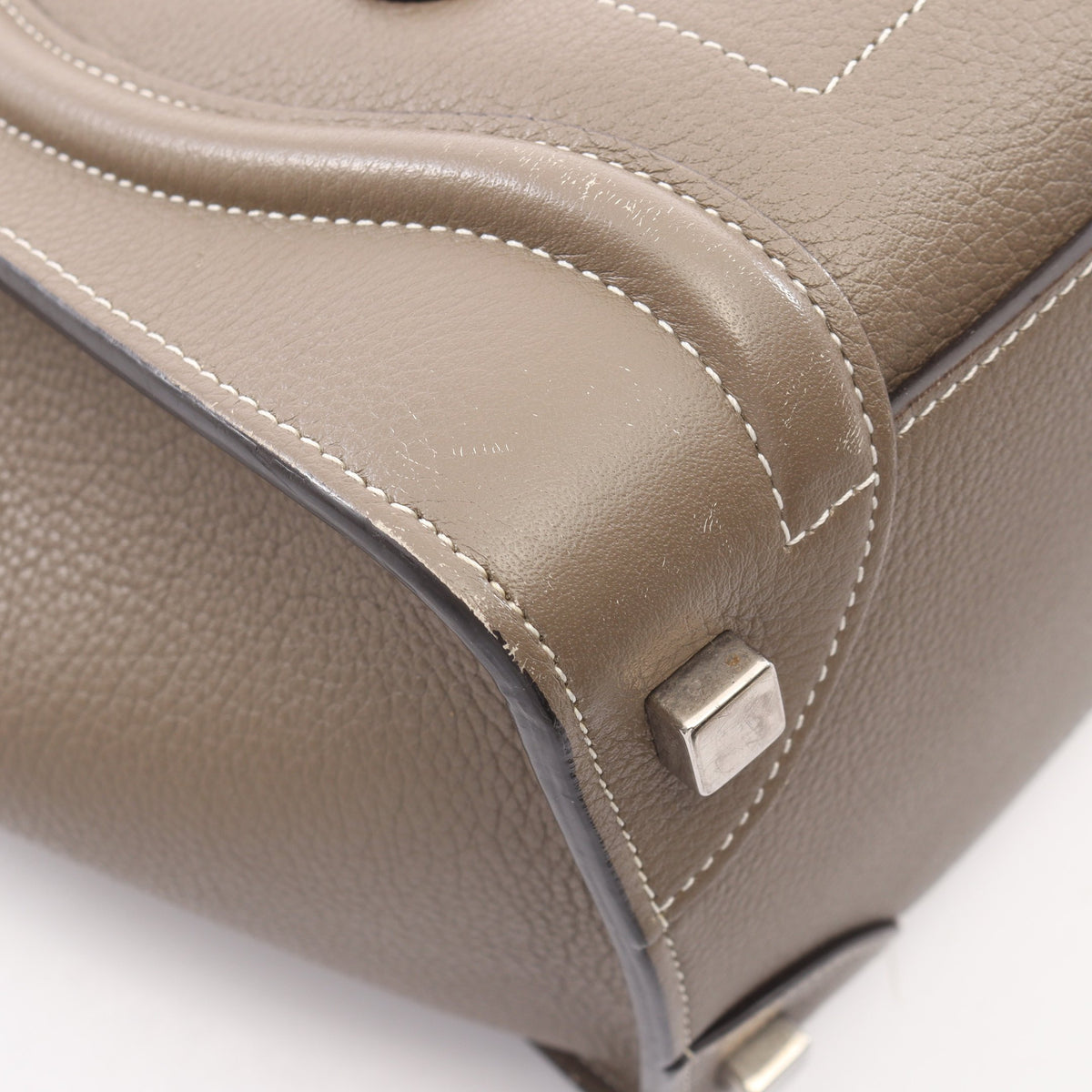 ラゲージ マイクロショッパー ハンドバッグ トートバッグ レザー グレーベージュ セリーヌ バッグ CELINE