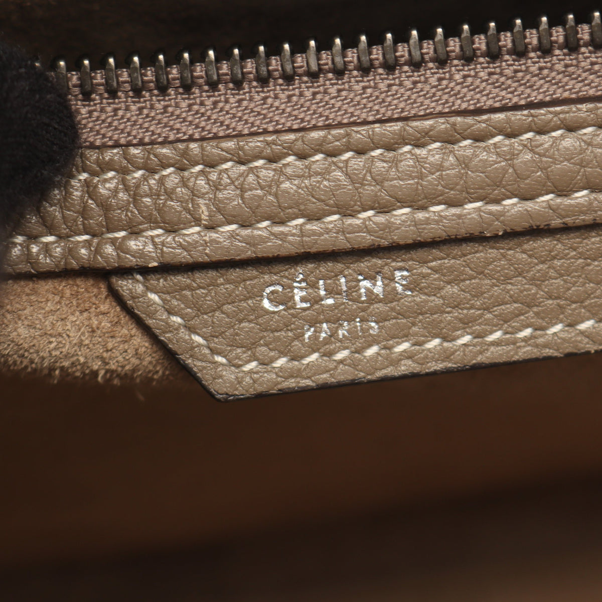 ラゲージ マイクロショッパー ハンドバッグ トートバッグ レザー グレーベージュ セリーヌ バッグ CELINE
