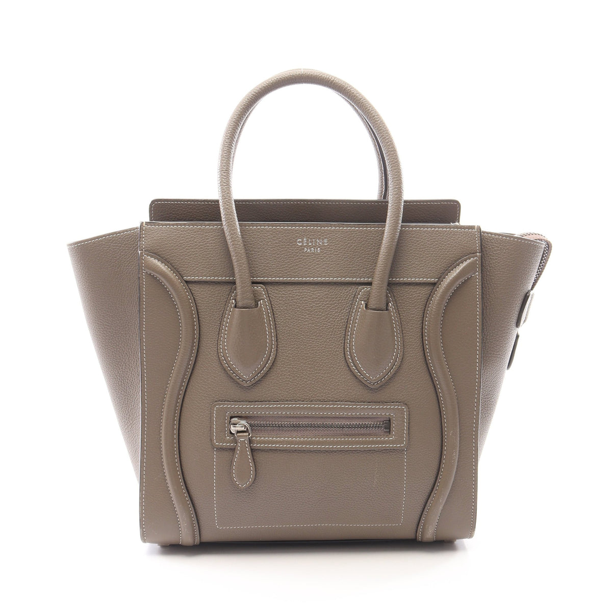 ラゲージ マイクロショッパー ハンドバッグ トートバッグ レザー グレーベージュ セリーヌ バッグ CELINE