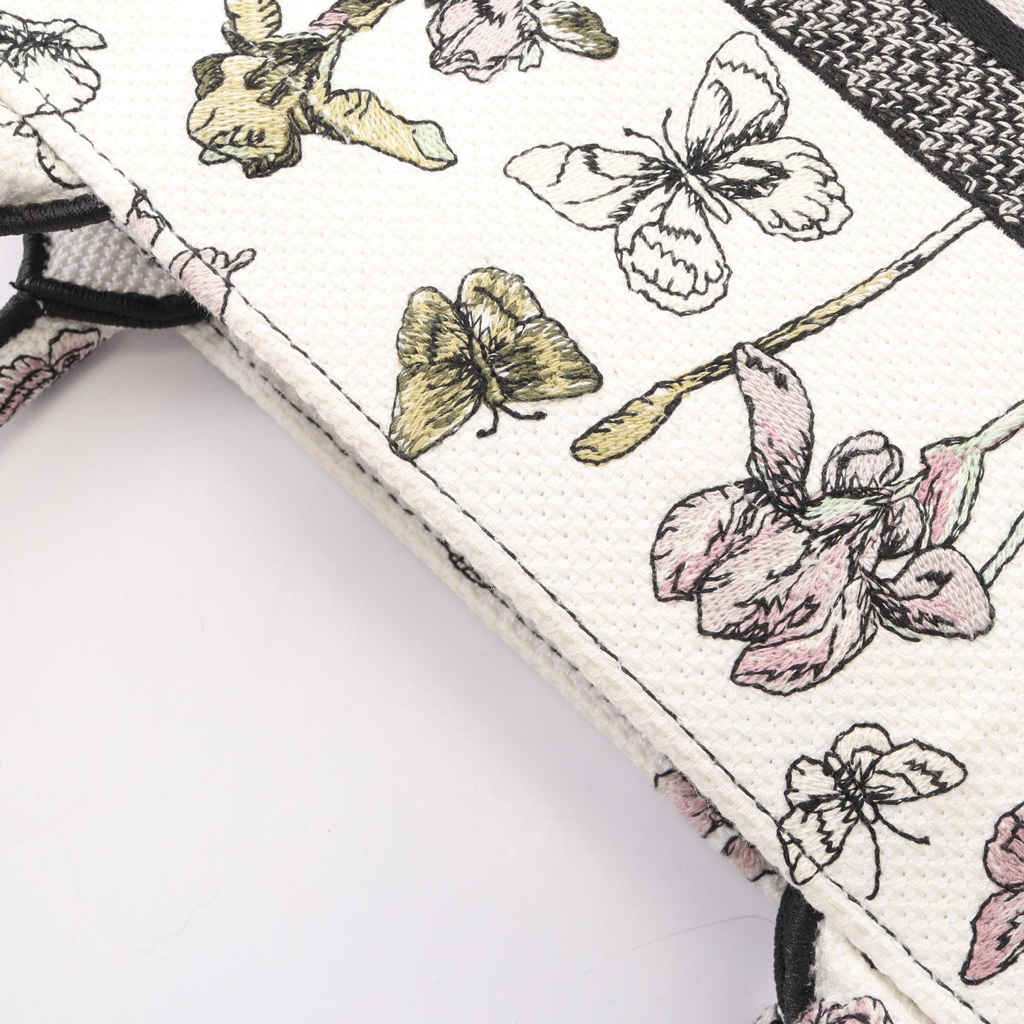BOOK TOTE ブックトート ミディアム ハンドバッグ トートバッグ キャンバス ホワイト ブラック マルチカラー クリスチャンディオール